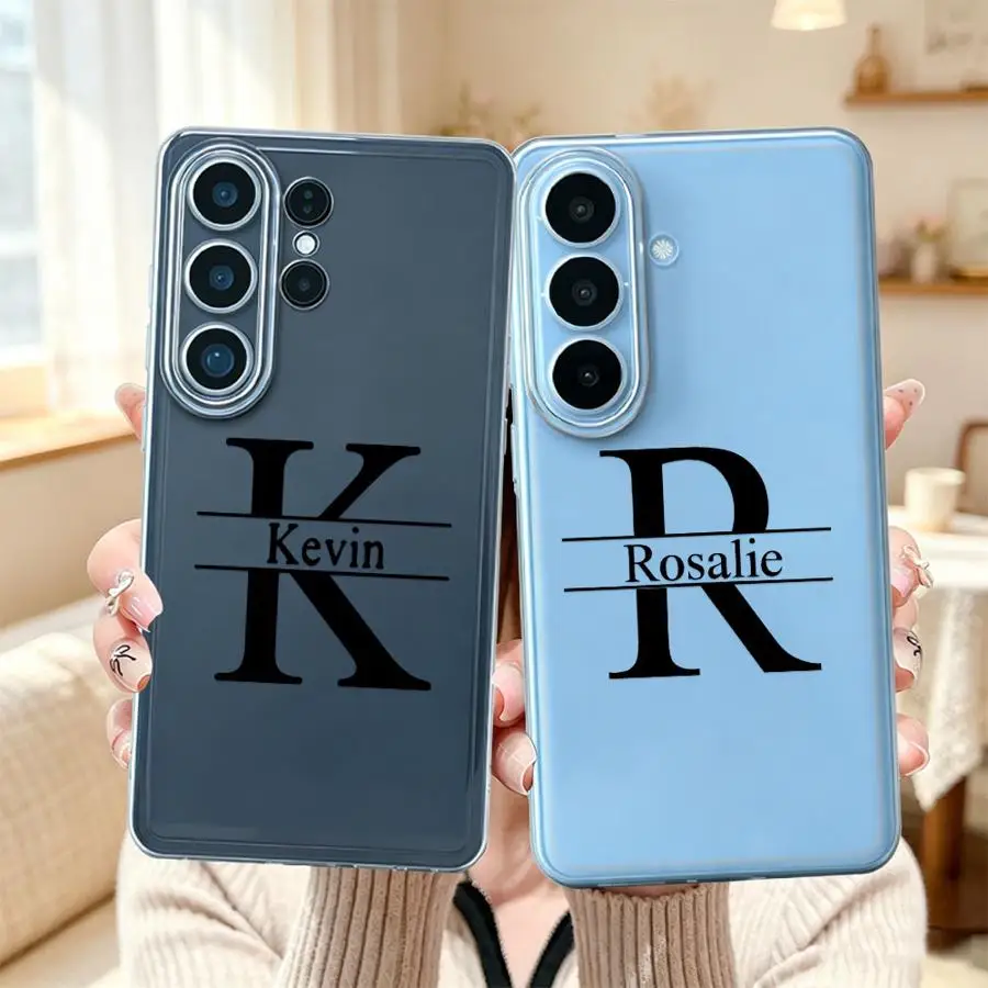 Letter K Monogram Phone Cover Case for Samsung Galaxy S26 Ultra S23 Ultra S20 Plus S23Ultra S25 Edge S22 FE Note 20 Ultra 10 S24