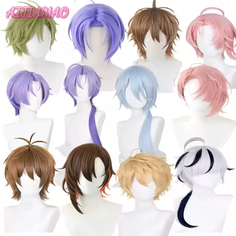 Game Nu: Carnival Olivine Eiden Blade Kuya Edmond Aster Yakumo Quincy Cosplay Wig Heat Resistant Hair Anime Wigs + Wig Cap