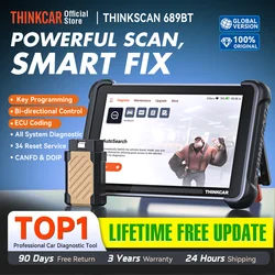THINKCAR THINKSCAN 689BT Meilleur outil de diagnostic automobile professionnel CANFD DOIP Codage automatique bidirectionnel VIN ECU 34 réinitialisations Durée de vie complète du système Scanner Obd2 gratuit FCA SGW