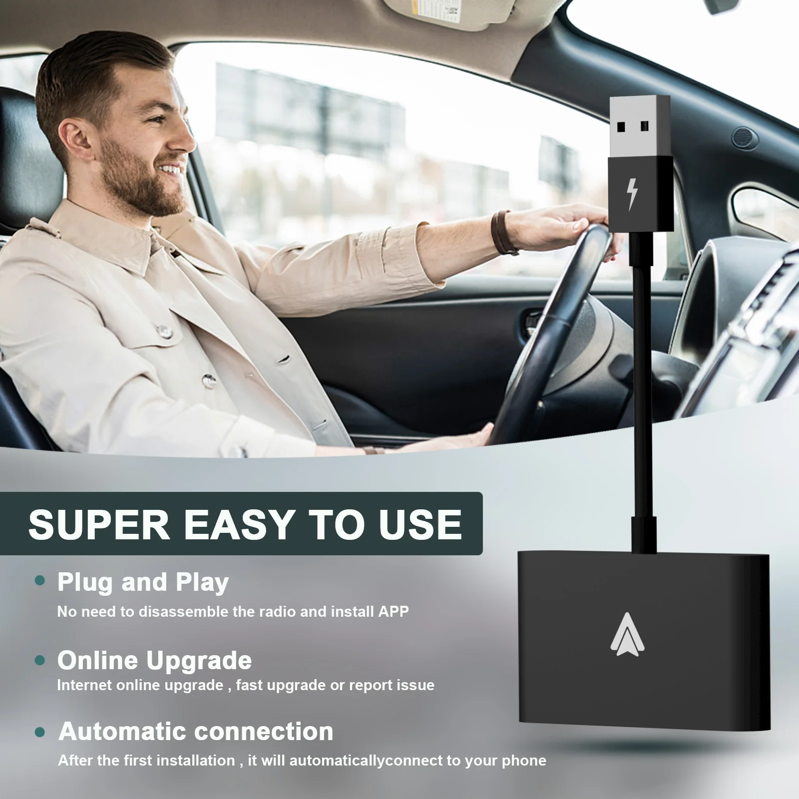 Android Auto Wireless Adapter/Dongle Android Wired to Wireless Adapter Converter for OEM Factory Wireless Car Adapter