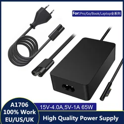 Laptop Charger 65W Adapter Compatible for Microsoft Surface Pro 9/8/X/7/6/5/4/3, Surface Laptop 5/Studio/4/Go/3/2/1,Surface Book
