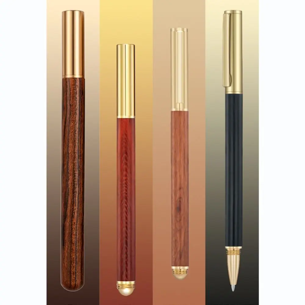 Creative Wood Body Ballpoint Pen Business Brass Writing Tools Students Gift Gel Pen Students Gift