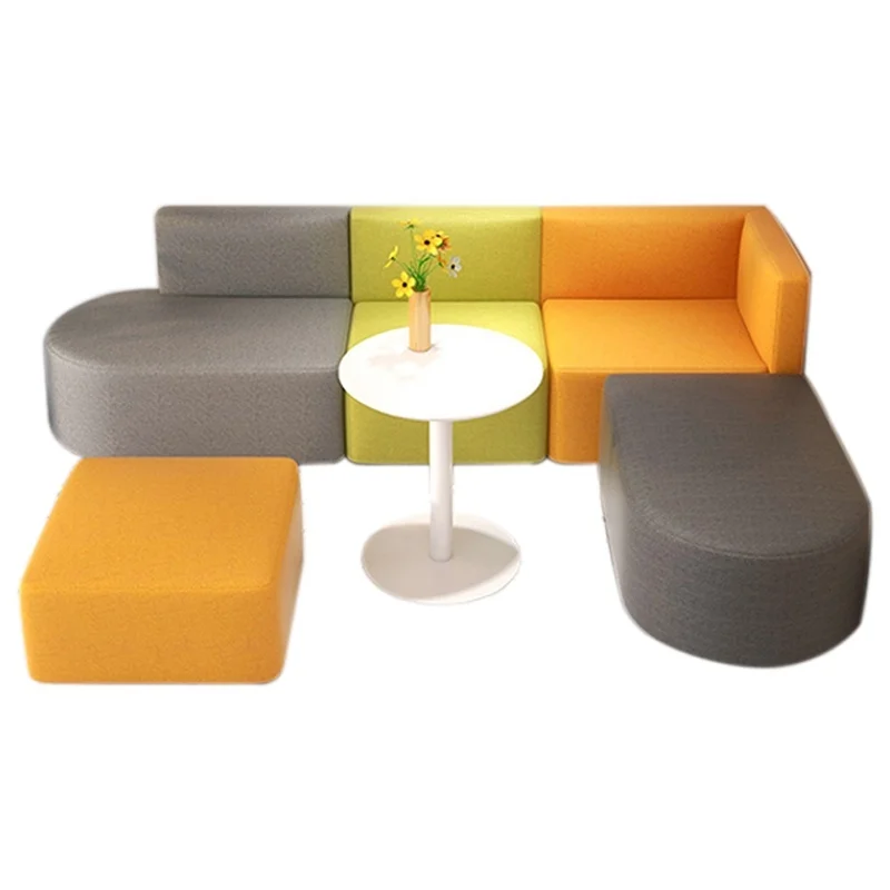 Custom. Office Simple Personality Reception Corner Combination Sofa Training Institution Rest Area Fabric Leisure