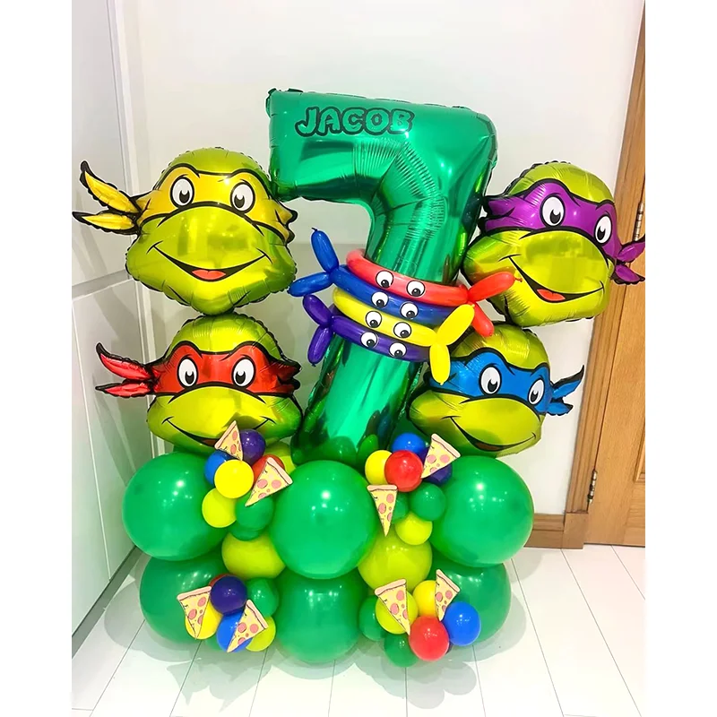 Jungen-Favorit Ninja Turtles Ballon-Girlanden-Set TMNT Ballonkette Geburtstagsparty Baby-Shower Dekorationen