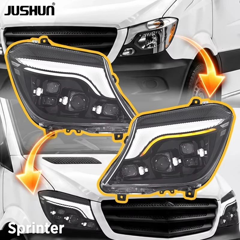 Car Upgrade LED Projector Head Lights For Mercedes-benz Sprinter W906 2014-2018 High Bright Plug And Play Headlamp Assembly