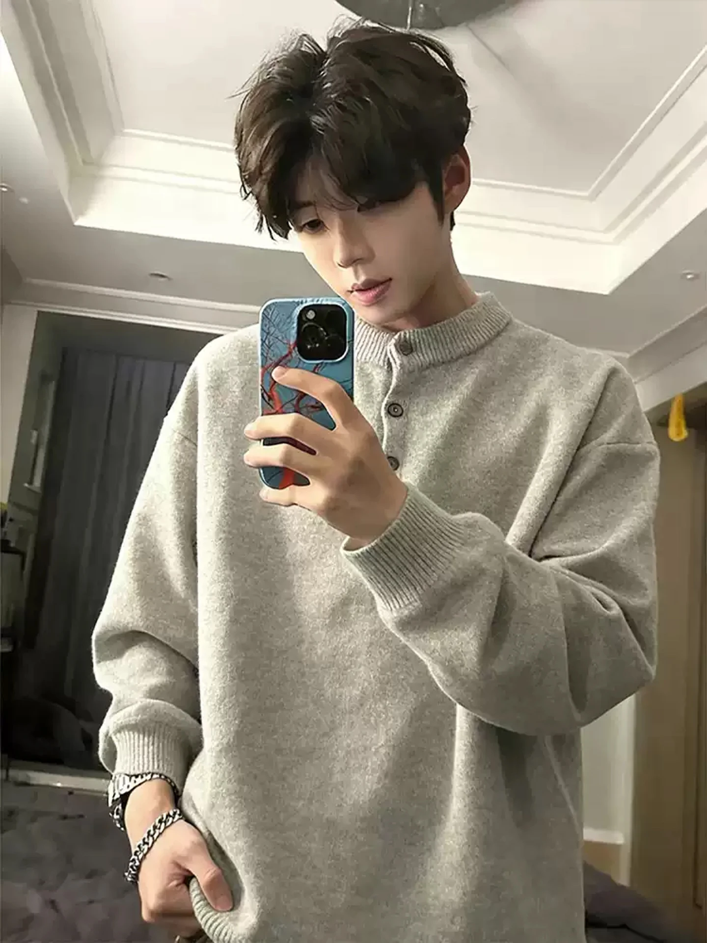 

Мужской вязаный свитер с воротником-стойкой, теплый базовый слой, осенне-зимний, повседневный, мягкий, удобный, длинный рукав