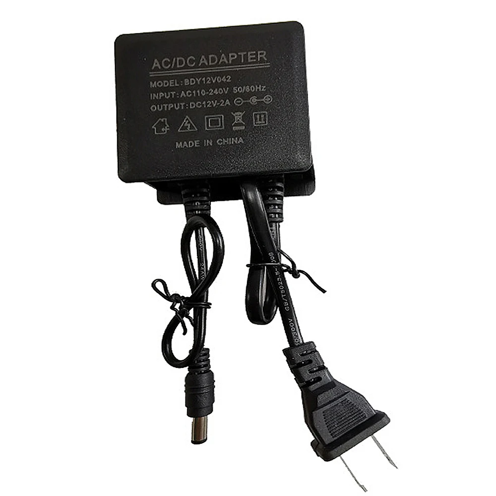 Adaptador de energia IP66 impermeável para câmera ao ar livre, conversor AC, 12V, 2A, 100V-240V, DC, 2000mA, fonte de LED, UE, EUA Plug, 5,5mm x 2,1-2,5mm