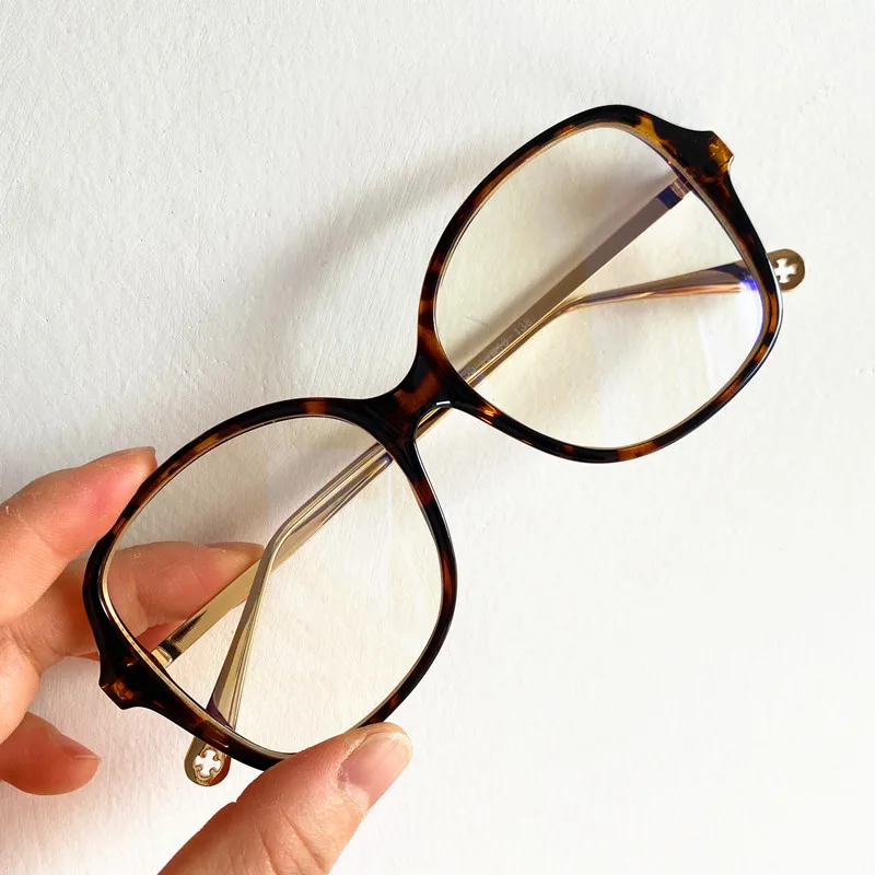

Fashion Optical Light Eyeglass Women Spectacles Leopard Color Google Butterfly Frame Ornamental Anti-Blue Light Glasses