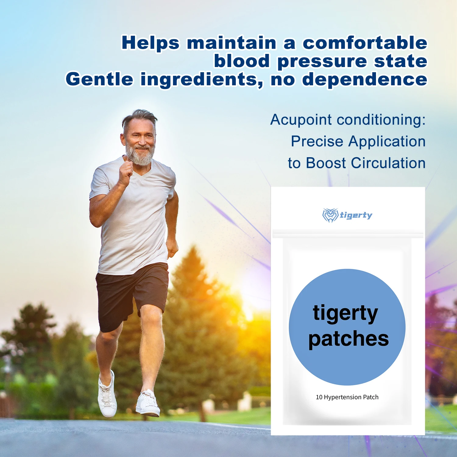 Natural Circulation Support Hypertension Patches - Plant-Based Formula with Bamboo Vinegar & Kudzu, 10 Pcs For Nighttime Comfort