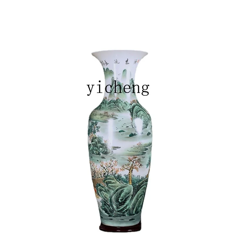 

Tqh Ceramic Floor Large Vase Hand Painted Pastel Decoration Living Room Extra Large