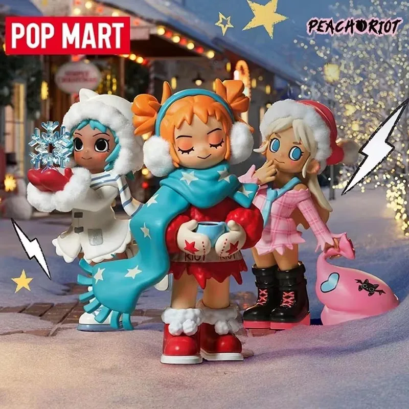 POPMART Lil Peach Riot Holiday Mixtape Serie Trendige Blindbox-Spielzeuge Überraschungstüte Mystery Box Anime-Figur Desktop-Ornament Geschenk