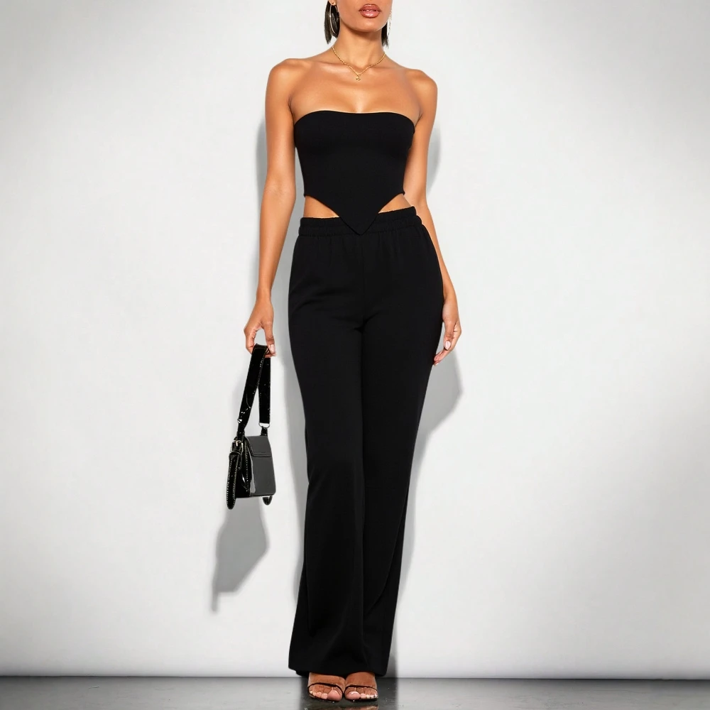 

Mia Muse Women's Sets Summer Elegant Edgy 2025 Chic Plain Sleeveless Off Shoulder Maxi Skirts Sexy Nightclub Sets