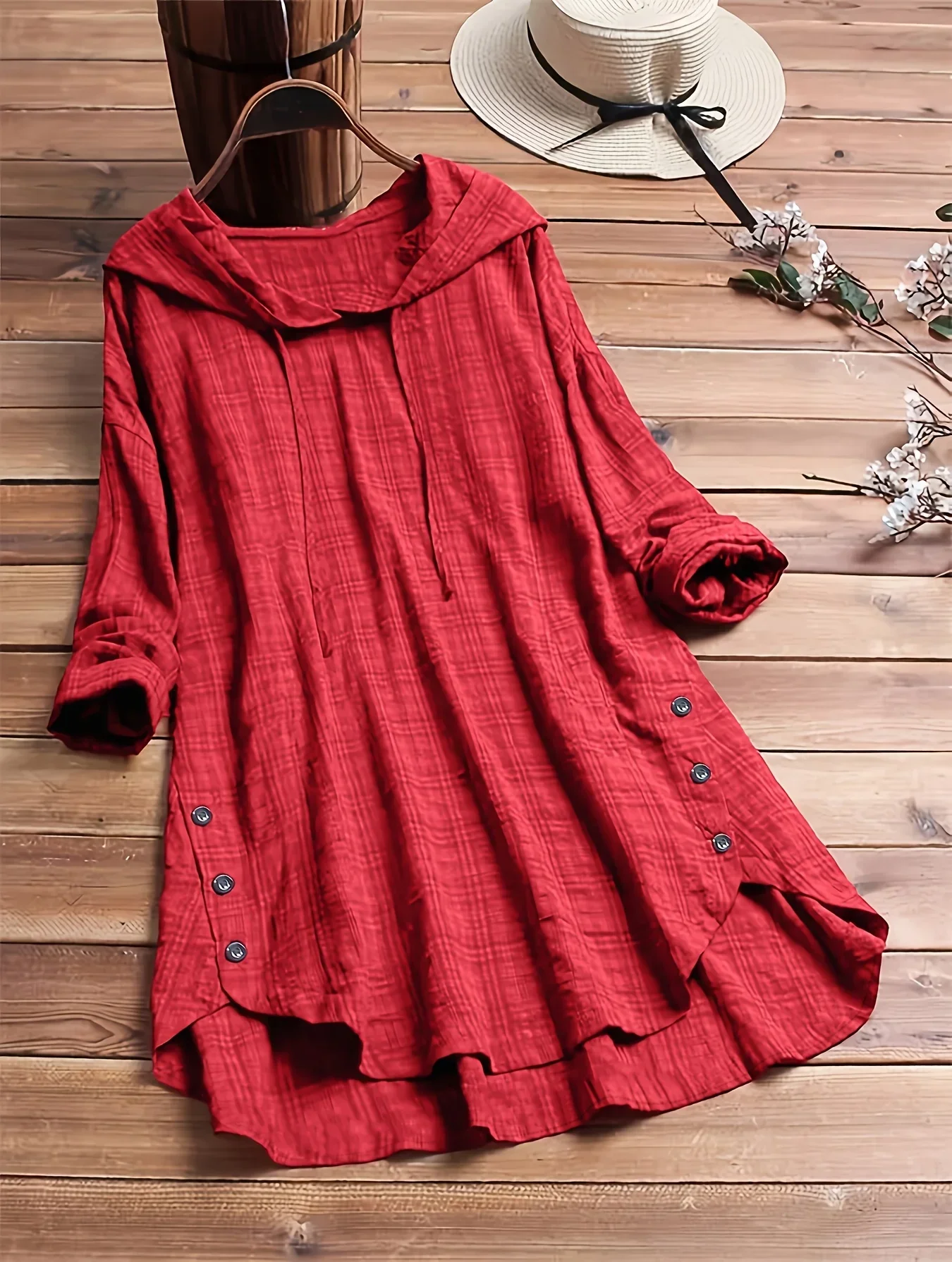 حجم كبير 1XL-5XL المرأة عادية مقنع قميص فضفاض موضة منقوشة مطبوعة بأكمام طويلة البلوز قميص فضفاض متعدد الاستخدامات
