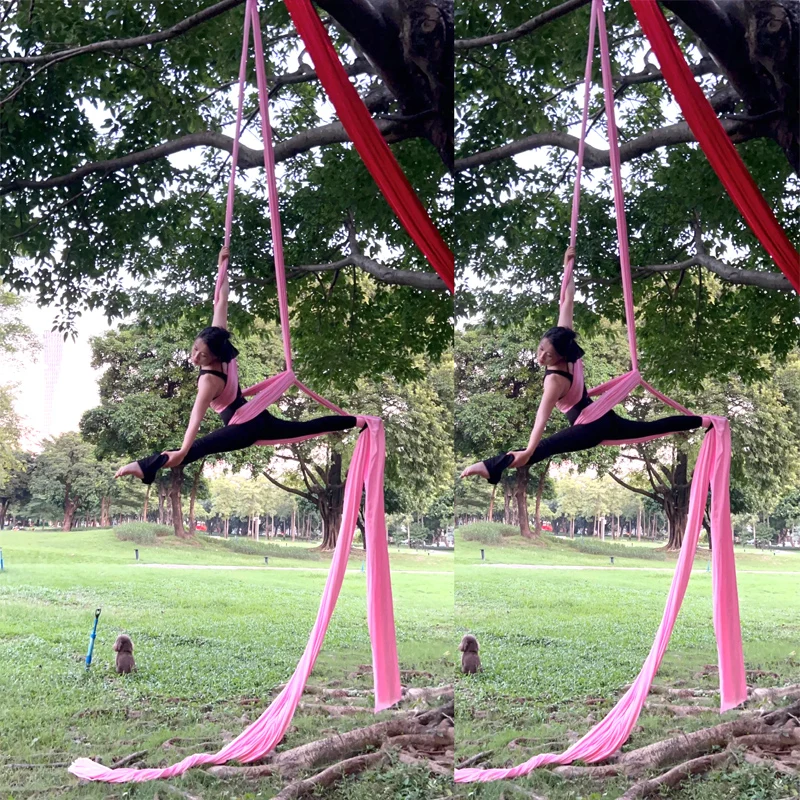 9.8yards 9m Aerial Silks Yoga Hammock Yoga Silk Swing GYM for Home Outdoor Fitness Anti-Gravity Body Building Pilates Belt