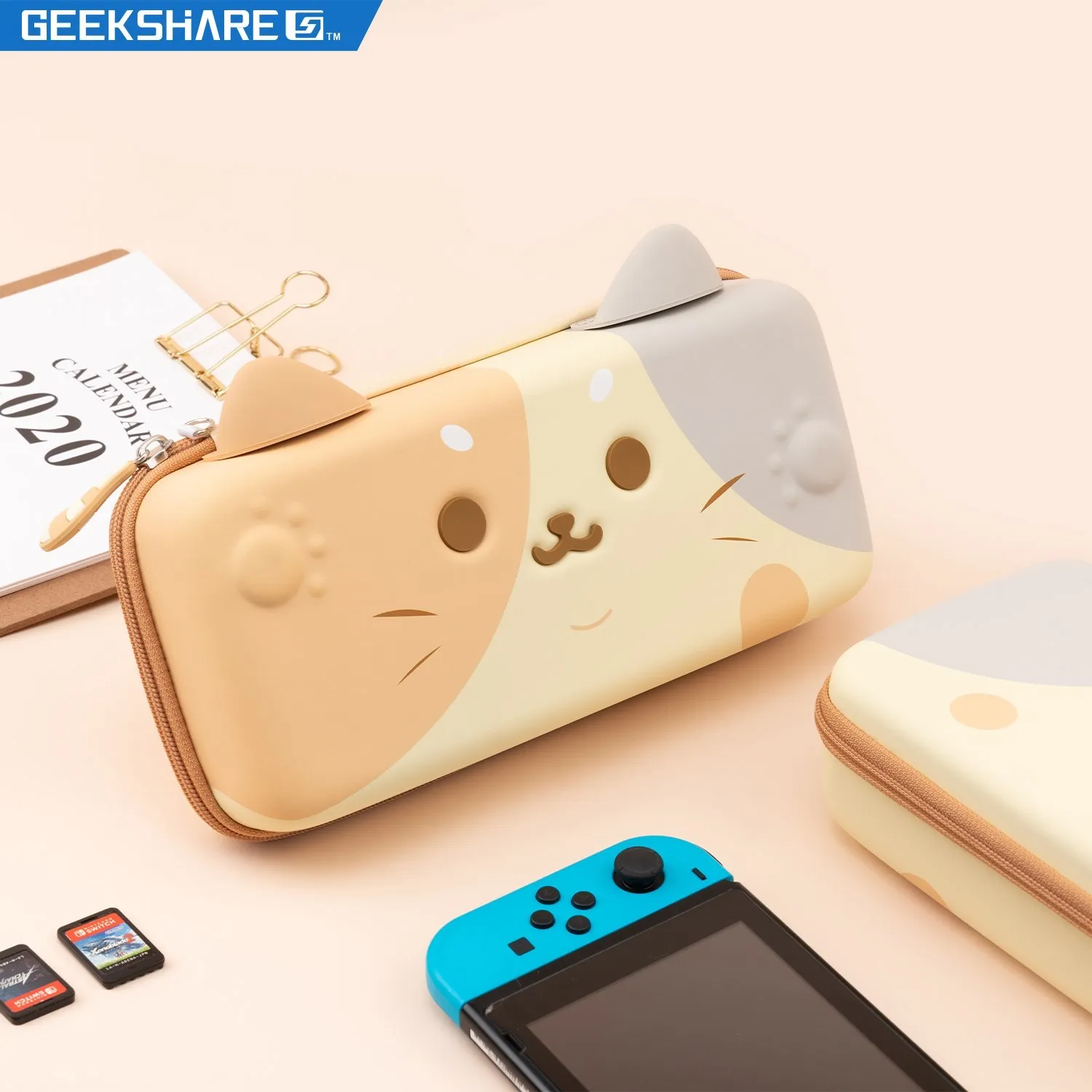 GeekShare Case Hard Storage Bag For Nintendo Switch OLED Cute Cat Ear Protective Case For Switch Lite NS Accessories Bags