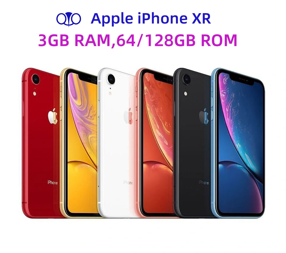 Original desbloqueado apple iphone xr (a1984/a2106) 4g lte telefone móvel 6.1 "3gb ram 64/128gb rom a12 biônico ios 97% novo celular