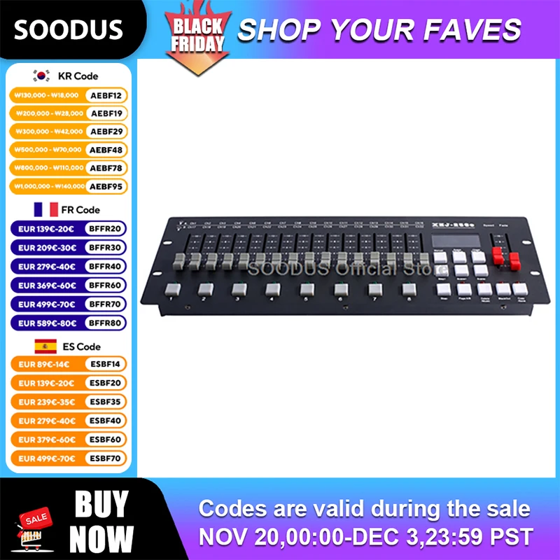 

DMX Light DMX256 Контроллер затемнения Профессиональная плата управления показами освещения с ЖК-дисплеем для движения света Par Light