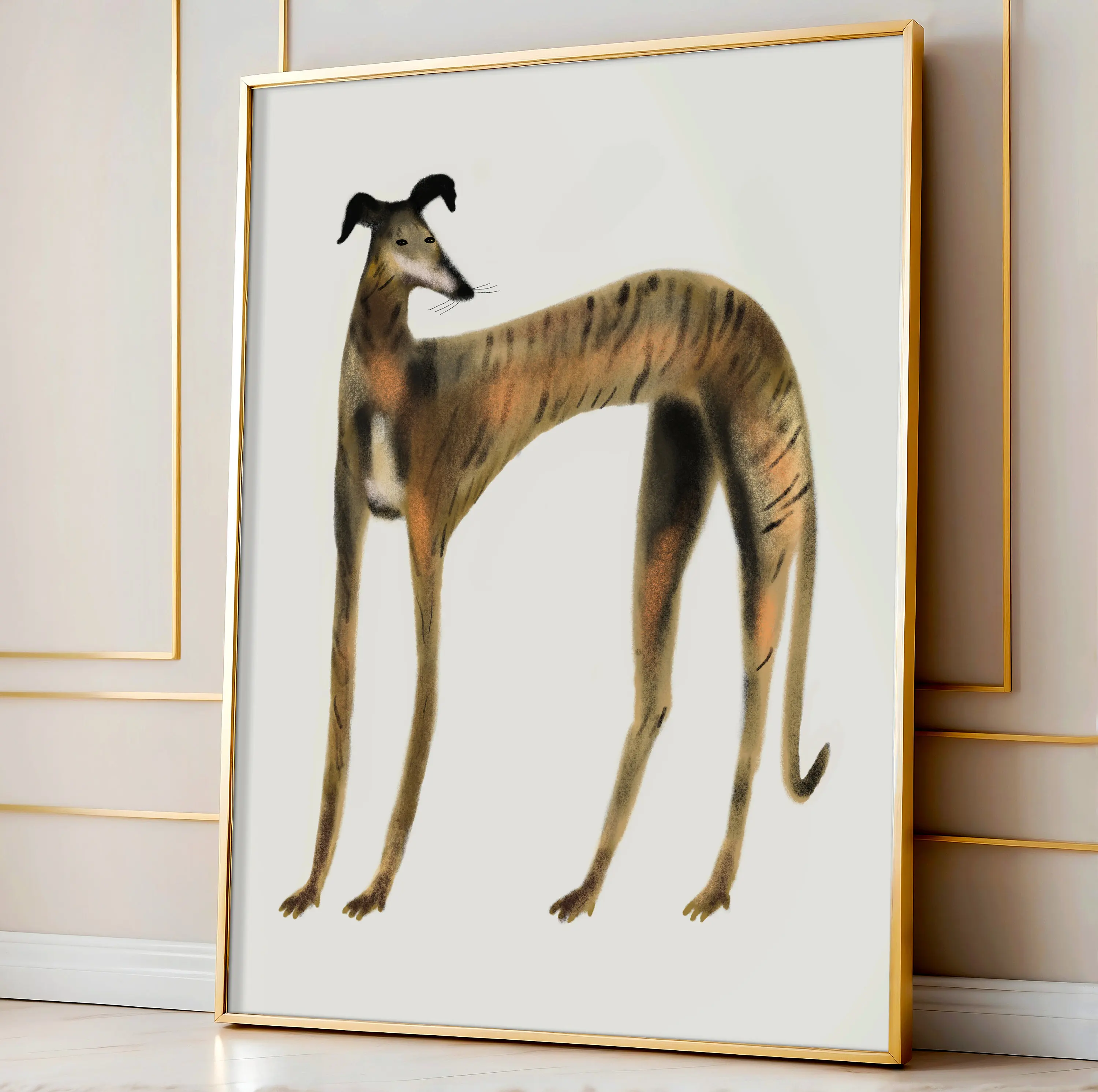 Greyhound Art Print, Dog Home Decor for Kitchen, Living Room, Entryway and Bedroom, House Warming