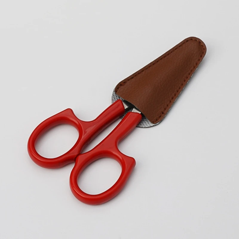 Durable Scissors Sheath Wear Resistant Leather Scissors Cover Portable Multifunctional Trimming Beauty Tools Protector