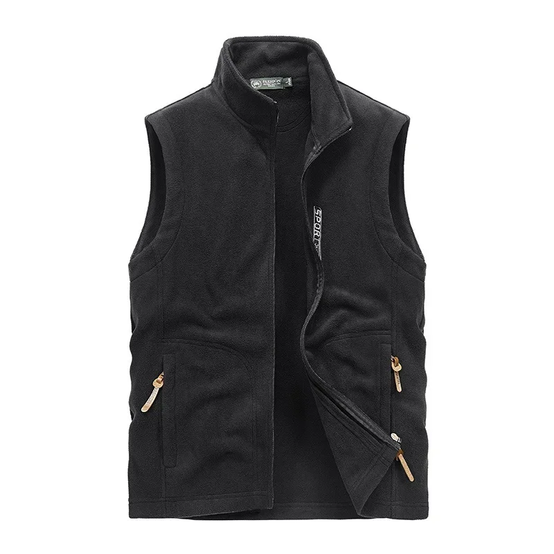 MAIDANGDI Men's Vest Spring and Autumn Fleece Sleeveless Shake Fleece Vest for Outdoor Sports Fleece jacket and shoulder