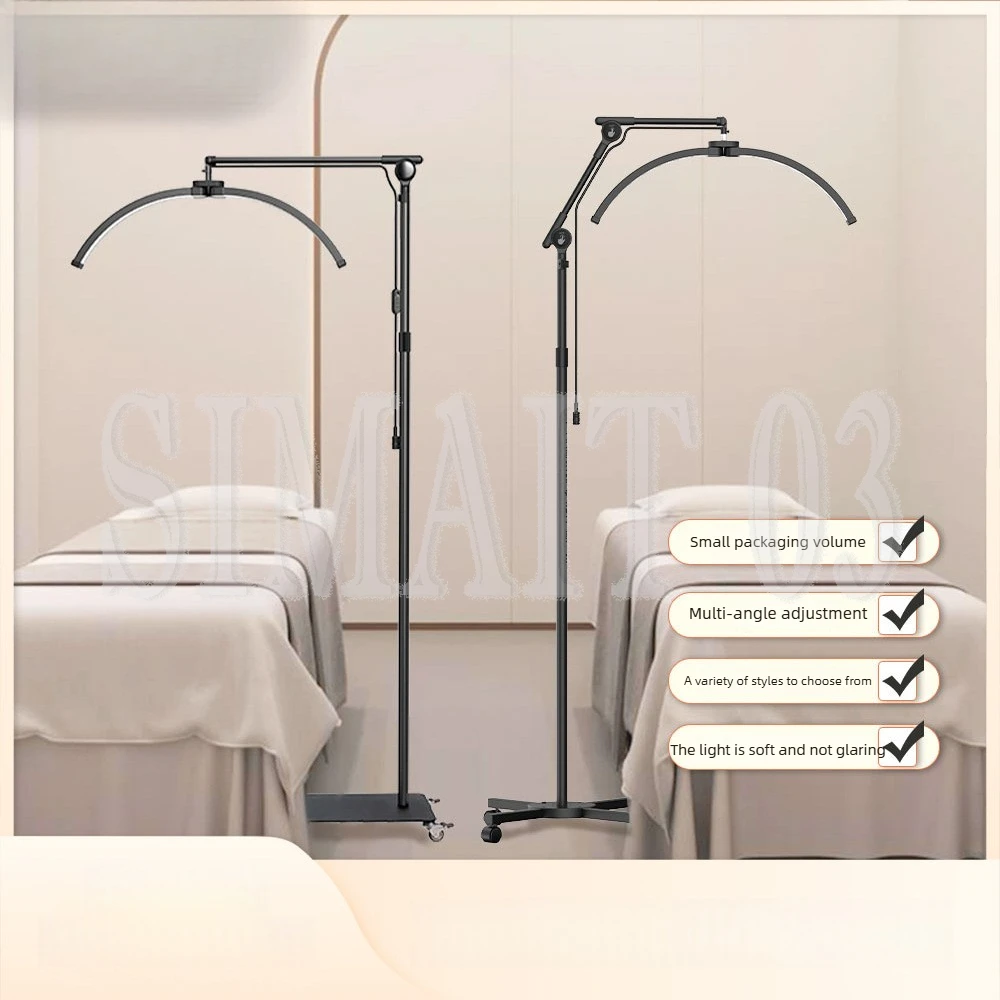 28 Inch U Shaped Half Moon Floor Lamp, Beauty Light for Tattoo, Eyebrow, Nail Eyelash, Eye Protection Lamp