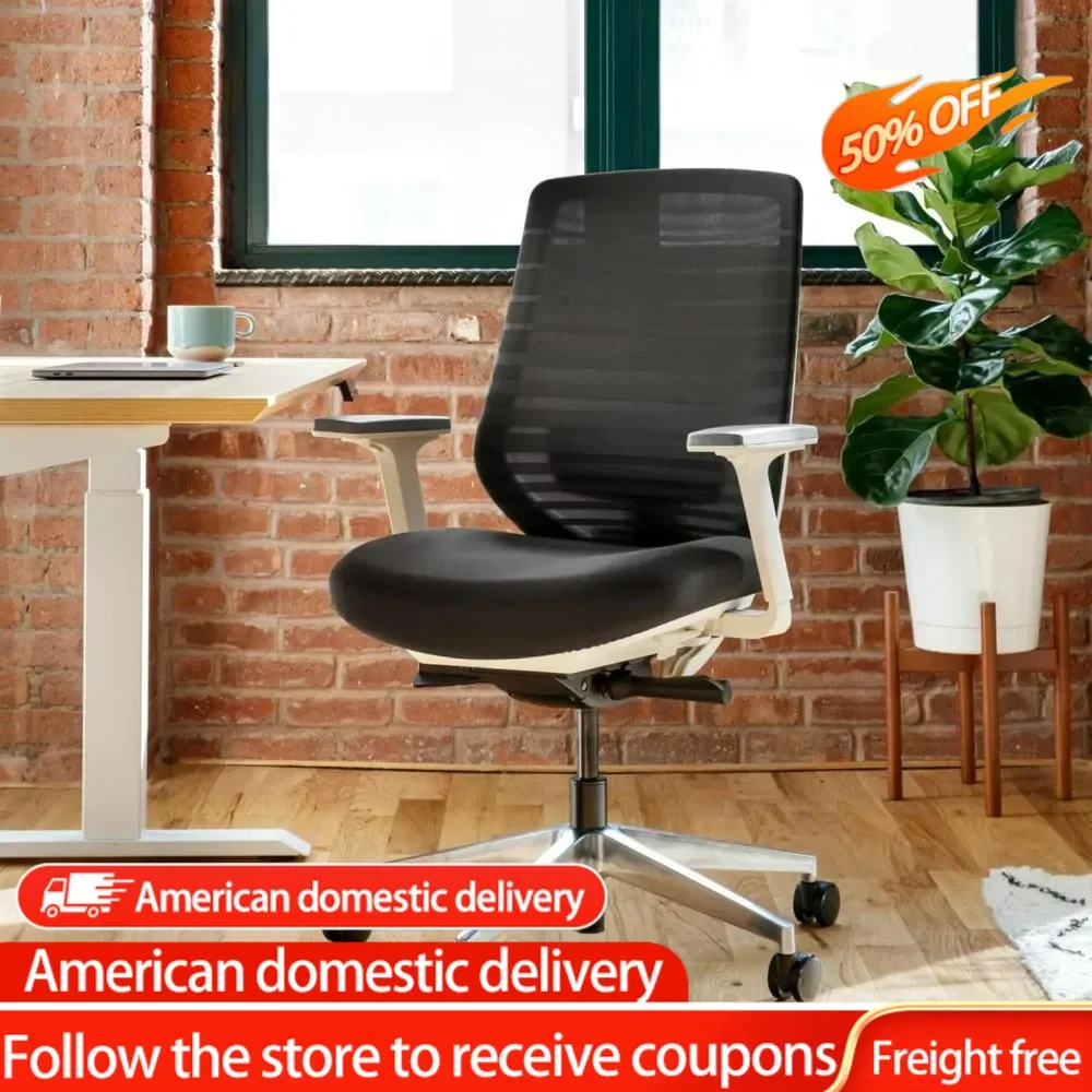 

Ergonomic Chair - A Versatile Desk Chair with Adjustable Lumbar Support, Breathable Mesh Backrest, and Smooth Wheels