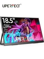 UPERFECT 18,5 Pouces Moniteur Portable 100HZ FHD IPS Grand USB C HDMI HDR Extension d'écran pour Ordinateur Portable Mac PC Téléphone Voyage Xbox PS4/5 Commutateur Steam Desk Gaming Display avec Béquille et VESA