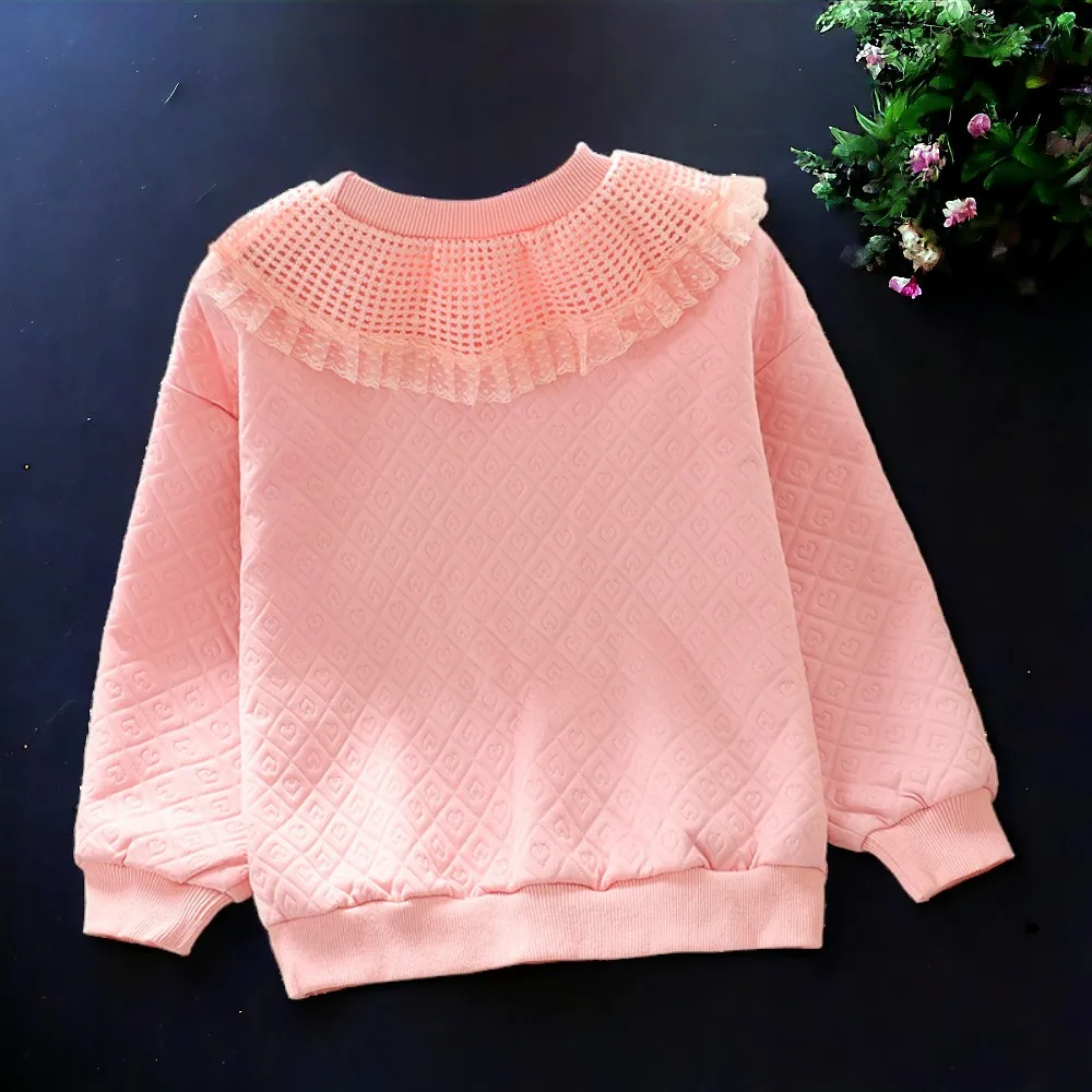 Kids Lace Sweatshirts for Girl Clothes Teens School Shirts Baby Outfits Tops Long Sleeve Children Clothes 5 7 8 9 10 12 13 Years