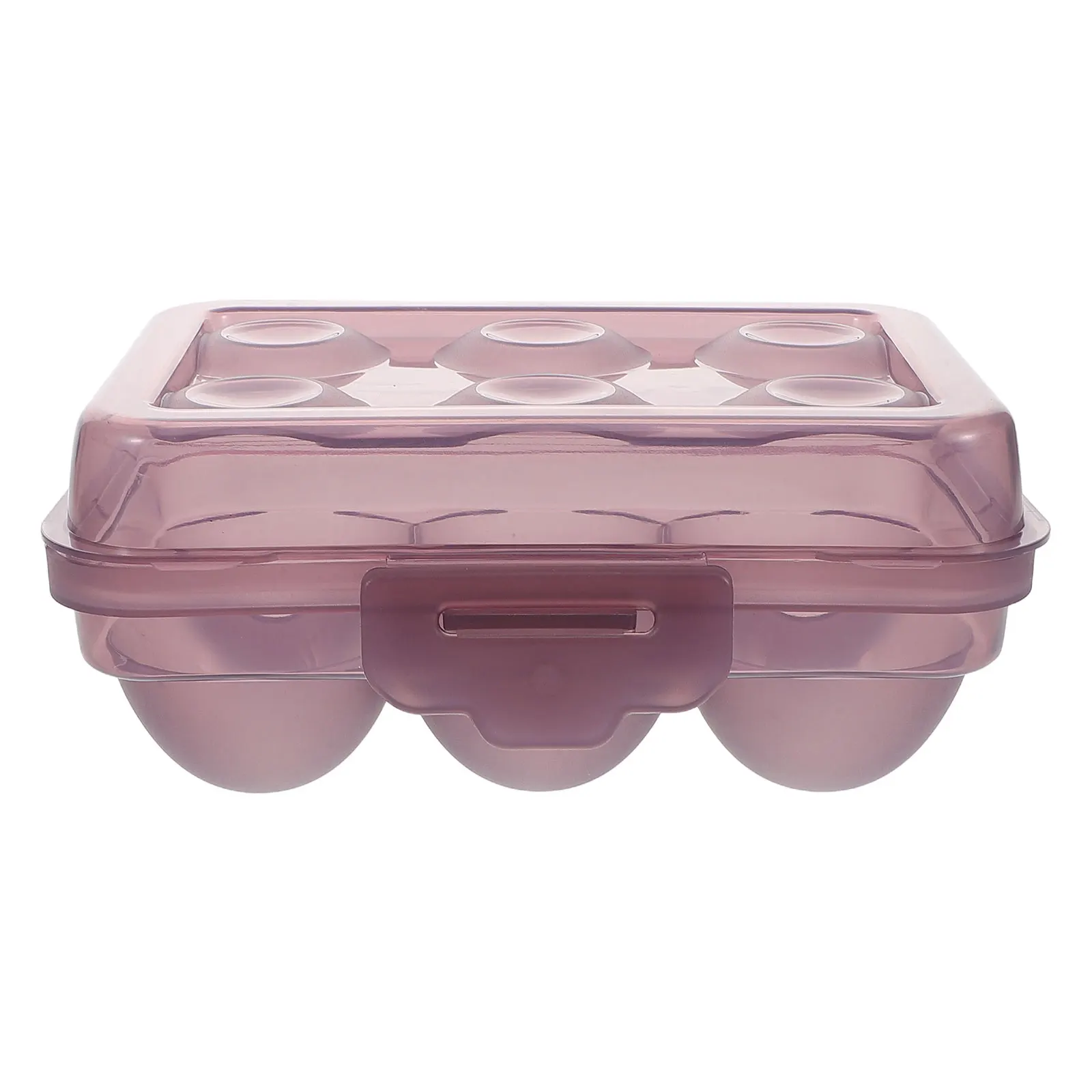 

6 Slot Egg Storage Box Portable Flat Design Transparent Purple Camping Travel PP Material Outdoor Container Fridge Keeper Egg