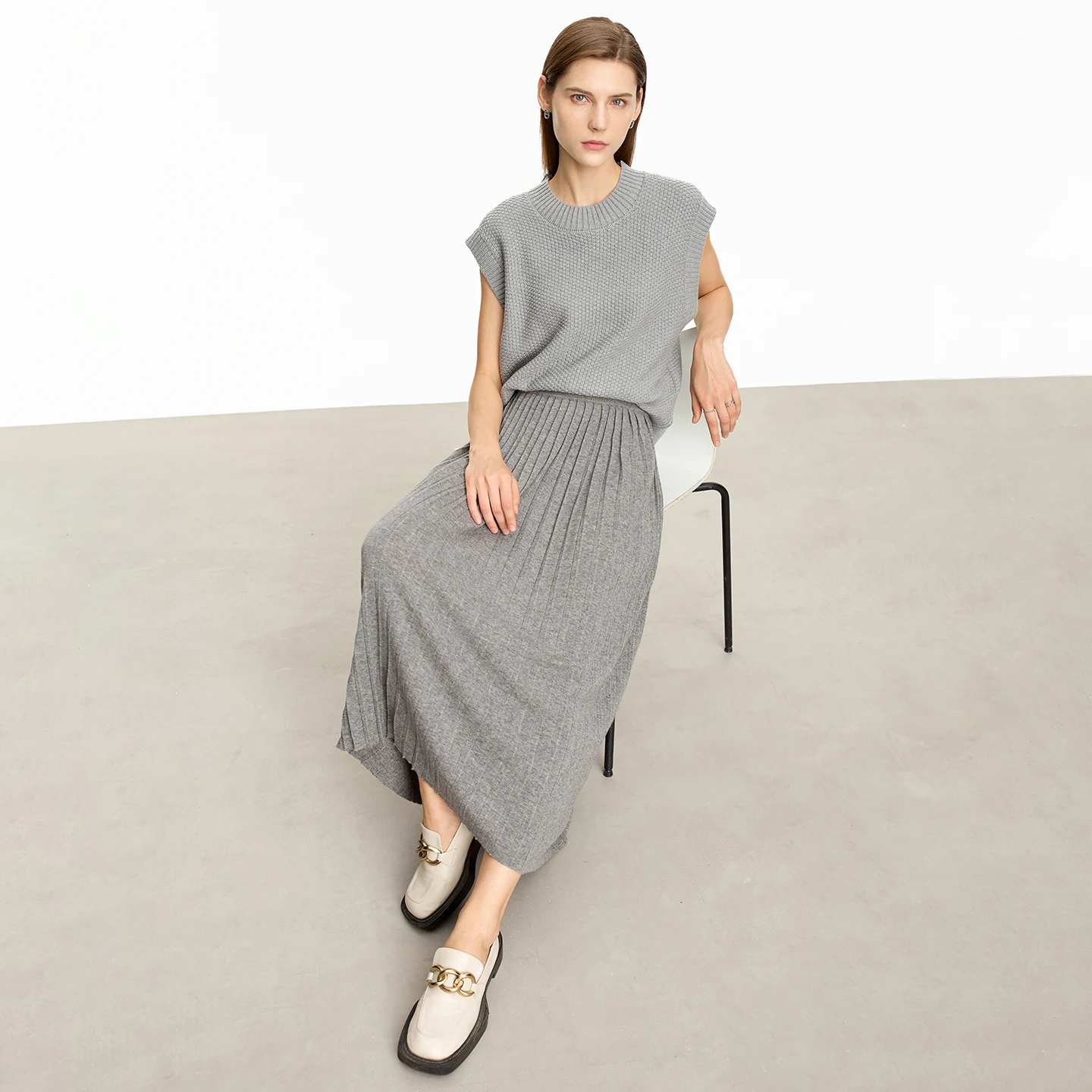 تنورة ميدي نسائية من Amii بقصة - مراجعة Pleated Skirt Women وسعره