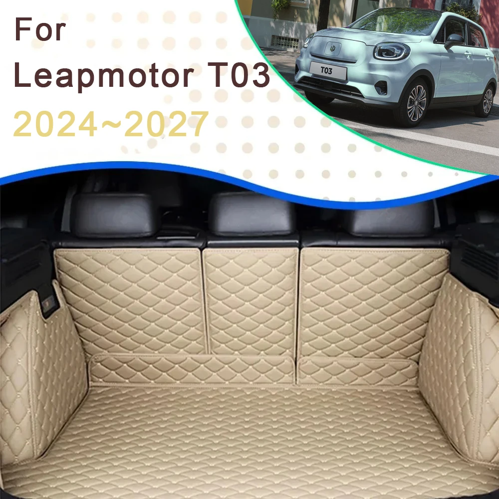 Car Trunk Cargo Liner For Leapmotor T03 2024 2025 2026 2027 4seat Waterproof Rug Rear Boor Mat Carpet Pad Auto Accessories