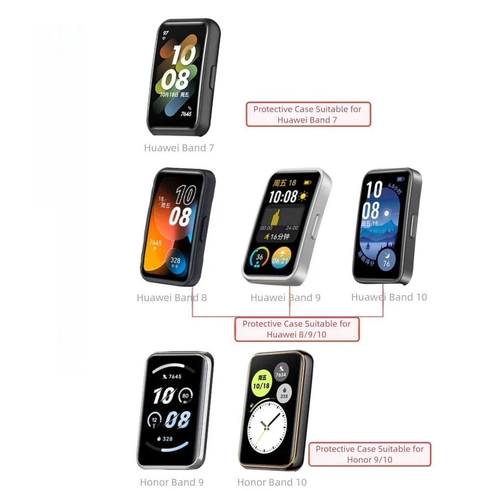 حافظة من السيليكون الناعم لهاتف هواوي باند 7 8 9 10 واقي ساعة ذكية رياضية ملحقات ساعة مقاومة للماء لهاتف Honor Band 9 10 #3