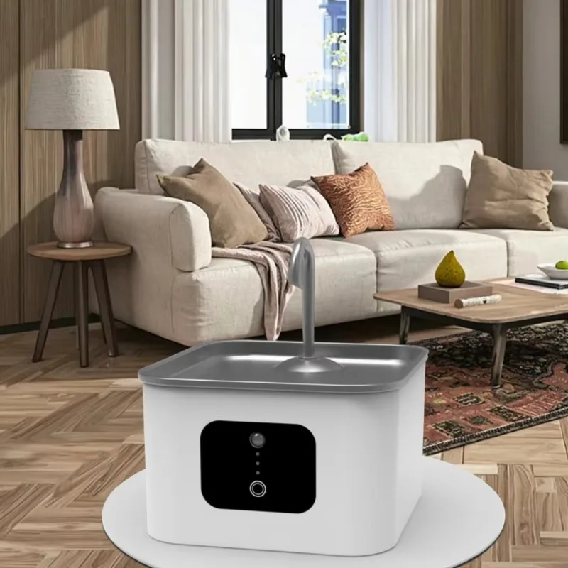 Environmentally friendly automatic pet water feeder stainless steel water dispenser with cat and dog charging function
