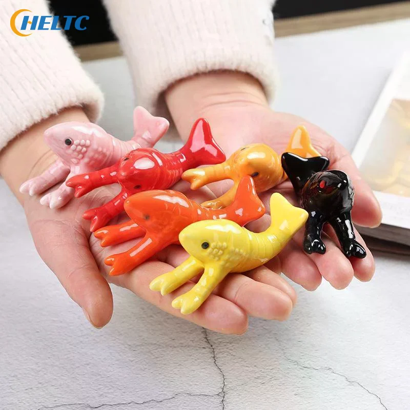 Cute Crayfish Shaped Ceramic Chopstick Rest Cute Animal Tableware Holder Pen Rack For Kitchen Hotel Restaurant Table Decoration