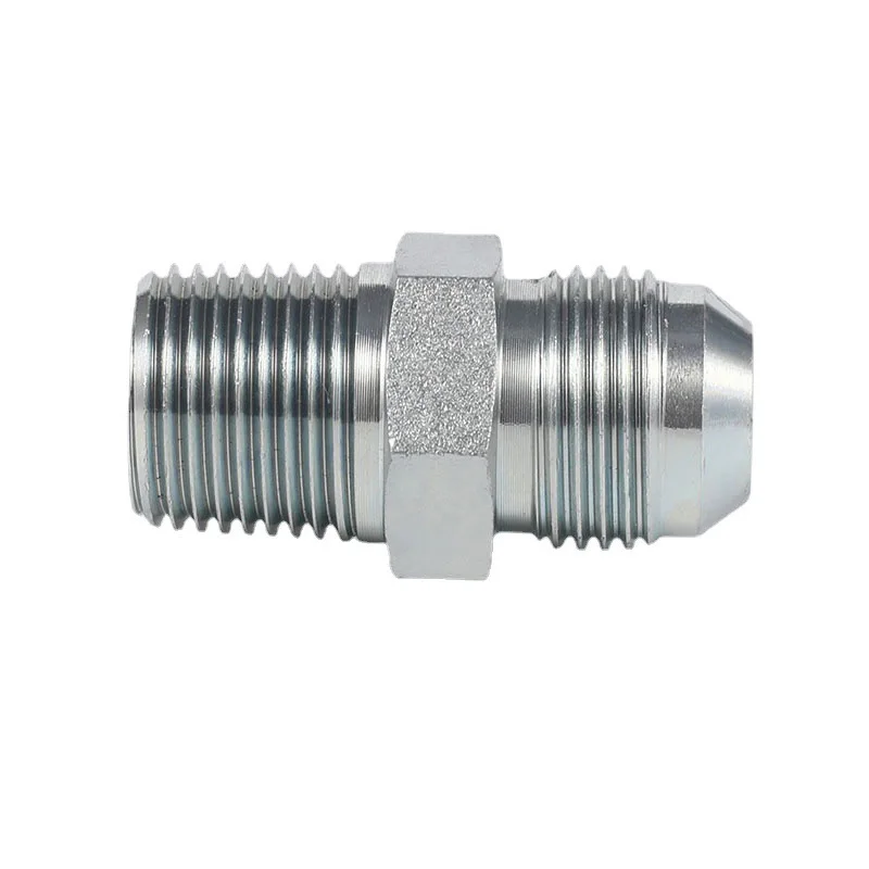 Straight Through Male Thread BSP to NPT 7/16 9/16 U3/4 7/8 74°External Cone/British Pipe Fittings Adapter Hydraulic Joint