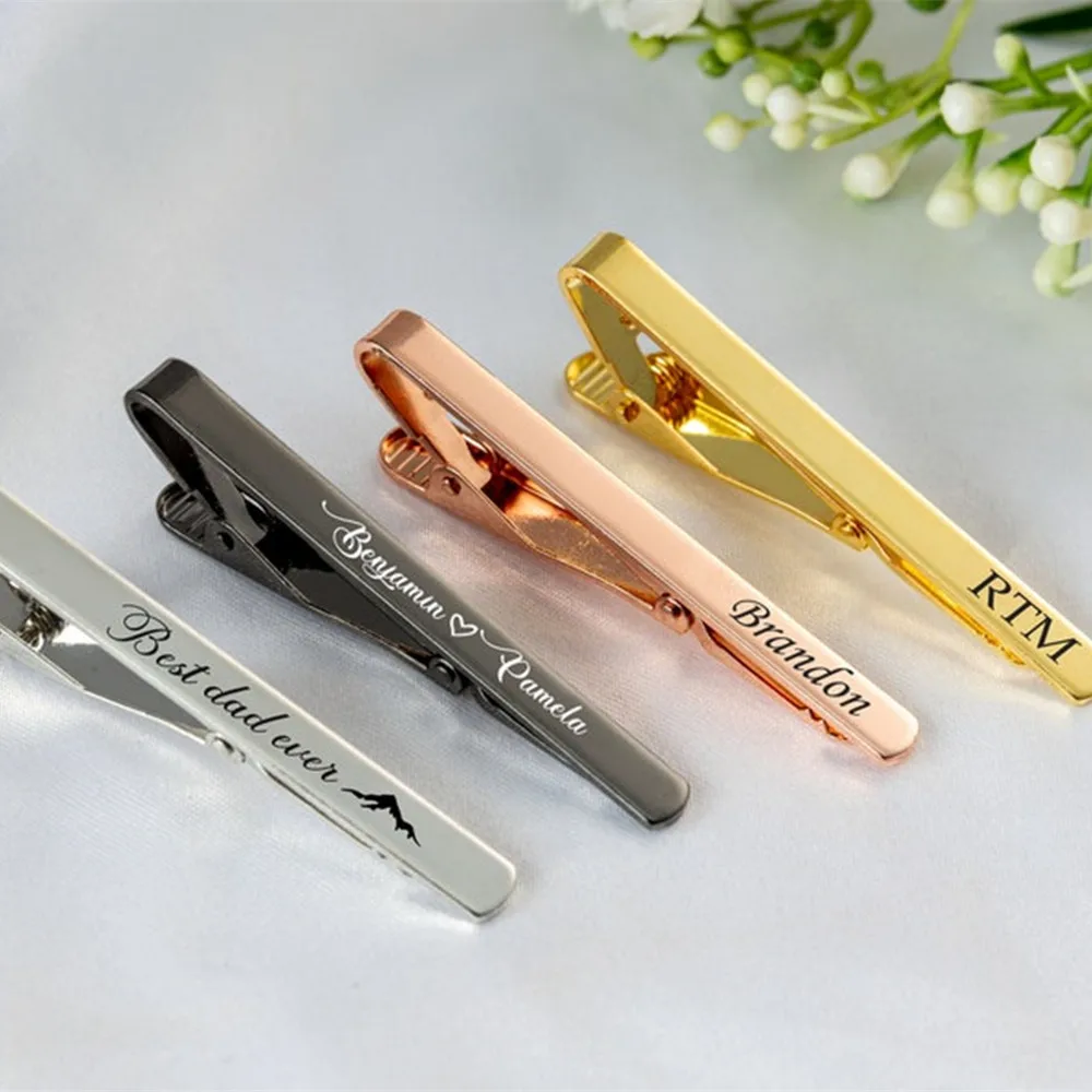 Personalized Custom Logo Name Necktie Pin Business Best Men Formal Wedding Suit Accessories Customization Gifts view 2
