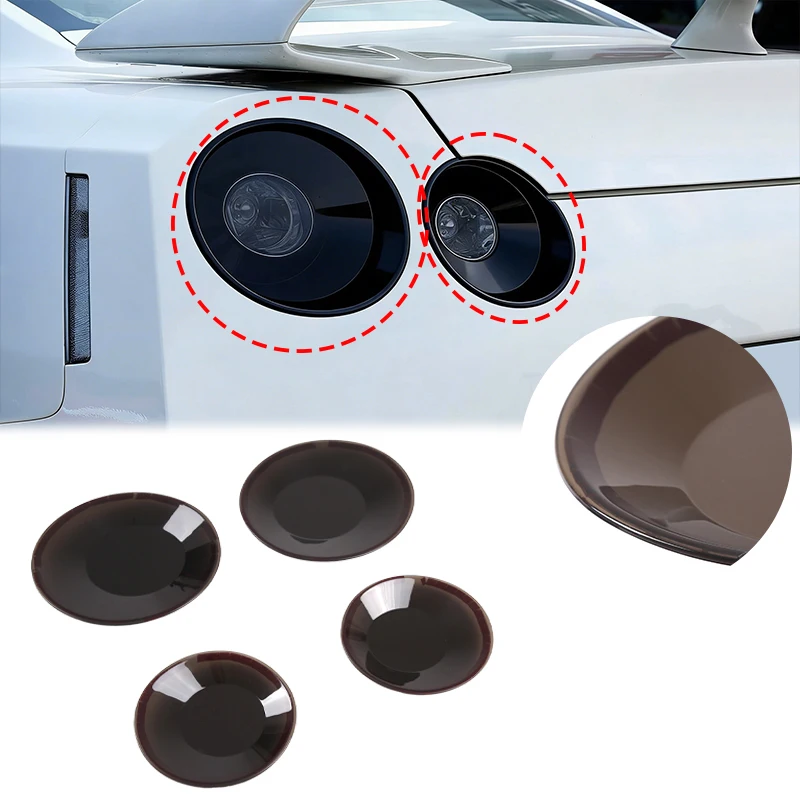 Car Smoked Tail Light Cover Trim Sticker Rear Lamp Cover ABS Black Tail Light Cover Car Accessory For Nissan GT-R R35 2008-2016