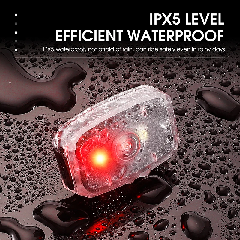 WEST BIKING Bicycle Front/Rear Light USB Rechargeable Multifunctional Mini Headlight Warning Taillight IPX5 Waterproof Flash LED