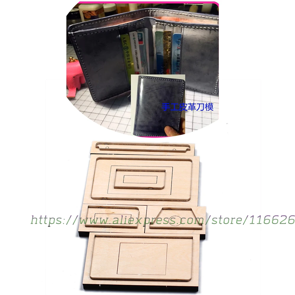 DIY Leather Craft Card Holder Folded Wallet Multi Pocket Die Cutting Knife Mould Hand Machine Punch Tool Set