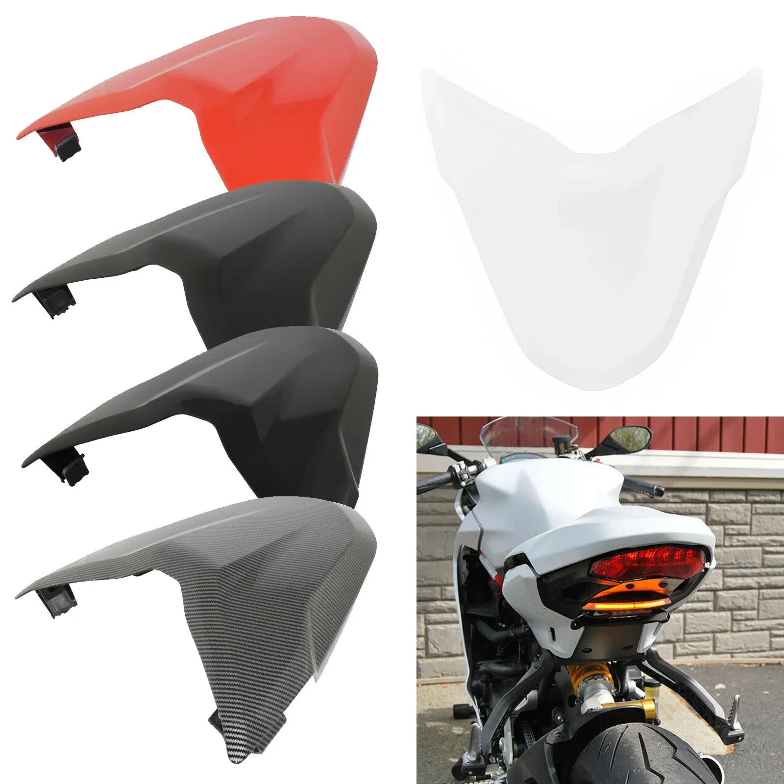 QMSTART Racing Passenger Pillion Rear Back Seat Cover Solo Fairing Cowl For DUCATI Supersport 939 950 Super Sport S 2017-2021