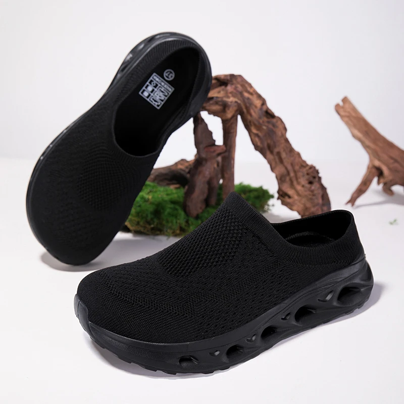

Мужские повседневные сетчатые полутапочки большого размера с широким носком, летние дышащие спортивные походные туфли для женщин, размер 46
