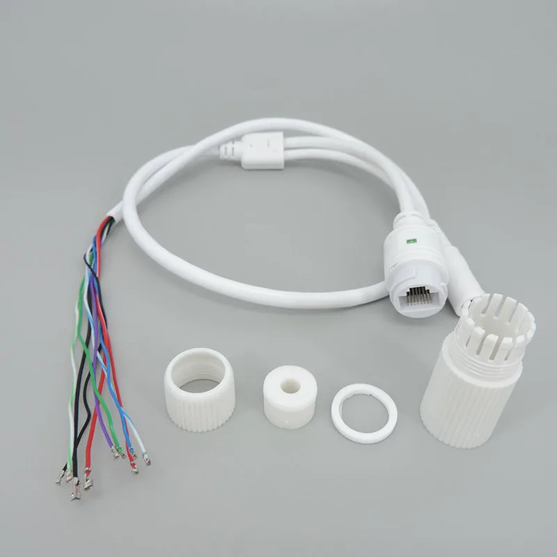 LAN cable for CCTV IP camera board module (RJ45 / DC) 12V standard type without 4/5/7/8 wires , 1x status LED e1