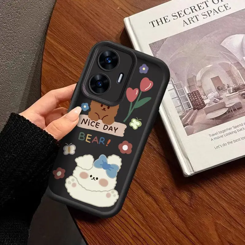 

C55 Polite bear Sky Eye Bracelet Phone Case For Realme C55 C53(india) C15 C25 C12 C11 Note50 Narzo N63 N53 70X N55 Cover