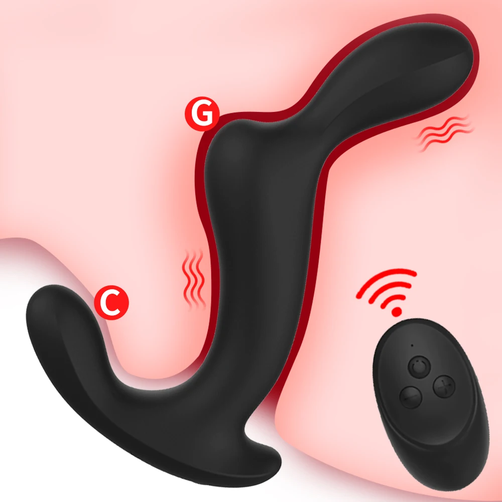 Prostate Massager Anal Vibrator for Men Remote Control Dual Vibrating Butt Plug G-spot Perineum Stimulator Sex Toy for Couples