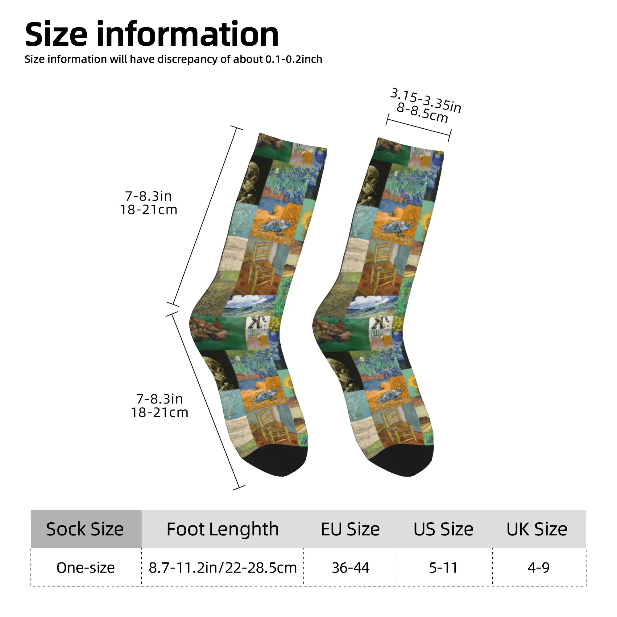 مخصص كول فنسنت فان جوخ اللوحة الكولاج الجوارب الرجال النساء الدافئة 3D الطباعة جوارب كرة القدم الرياضية #6