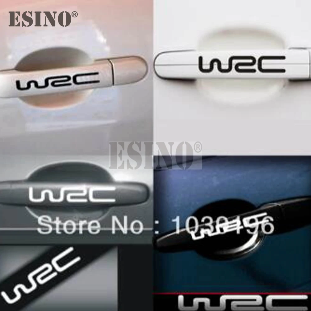 4 x Universal Car Styling Fashion Creative Auto Decorative Decals WRC PVC Carving Car Body Car Handles Decals Pattern Vinyl Film