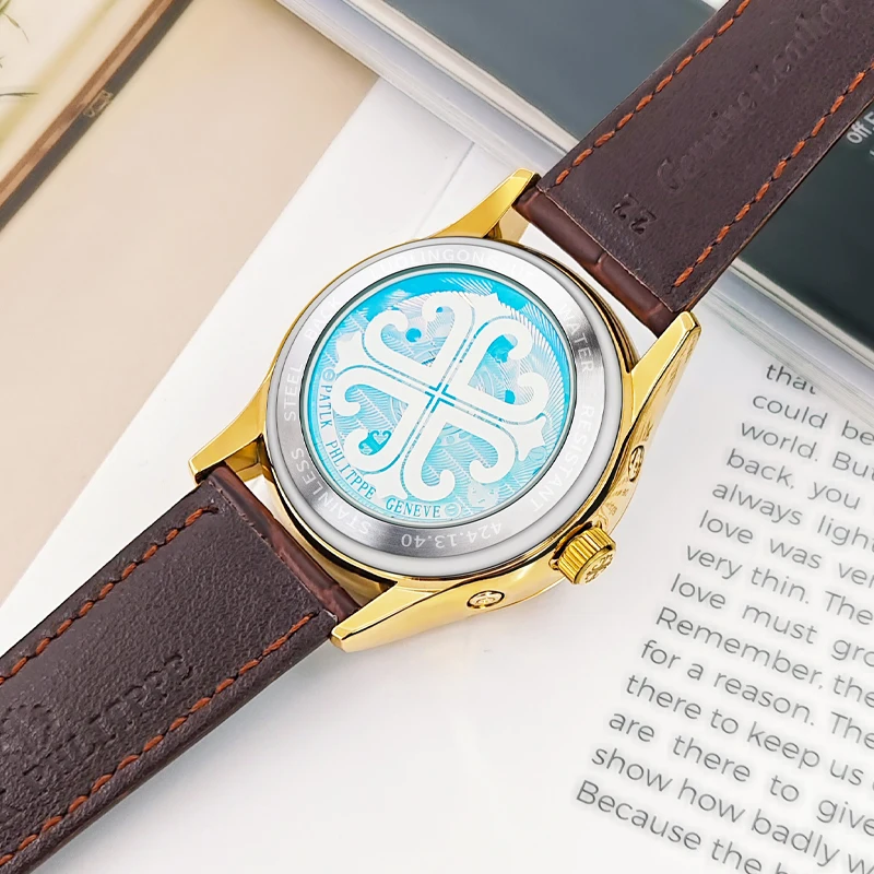 New Men's Tourbillon Mechanical Watch, Skeleton Automatic Wristwatch, Stainless Steel Case, Leather Strap, Luxury Business Dress Watch with Date and Day, Business Wristwatch, Men's Gift, Formal Daily Wear Watch for Father and Husband