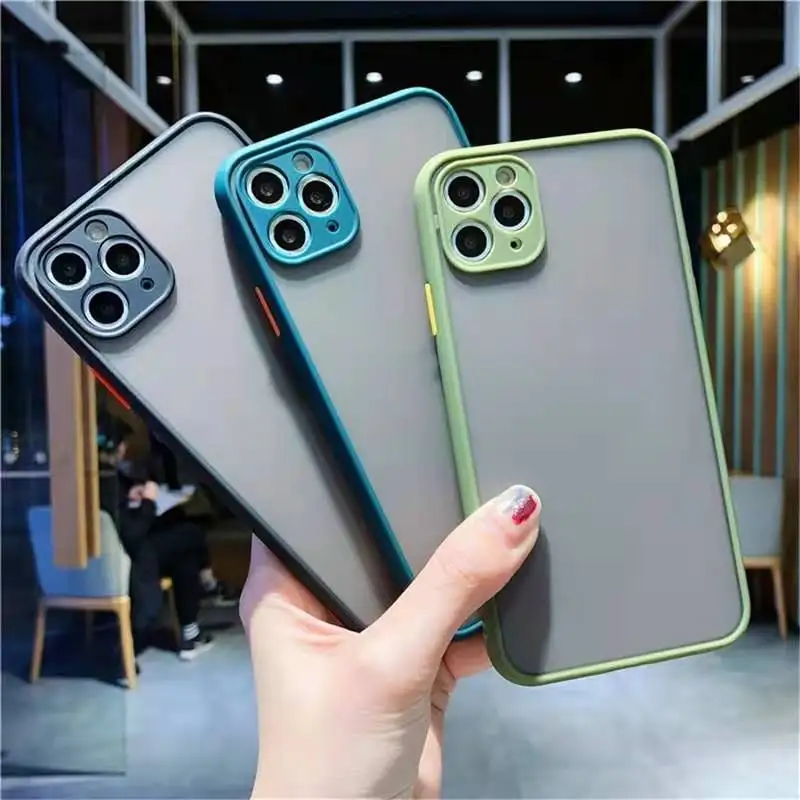 Skin Feel ShockProof Armor Matte Case for iphone 11 12 13 mini 14 15 Pro Max 7 8 Plus SE 2020 Camera Protection Cover Cases