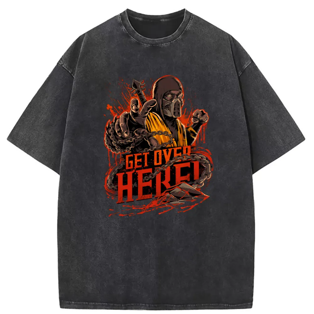 

GAME OVER T-Shirt Fashionable Sweatshirts Funky Long Sleeve Tshirt Washed Mens Chinese Style Classic Fashion Tops T Shirt