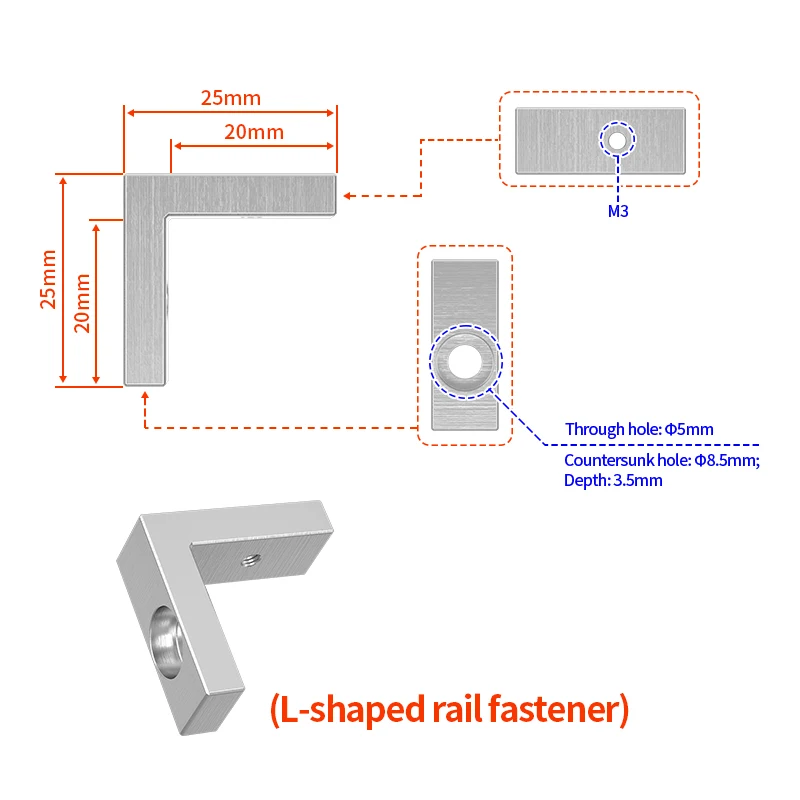 3D Printer Parts Ender3 /Cr10 X/Y Axis Upgrade Kit  Linear Rails Fixed Fittings L Type